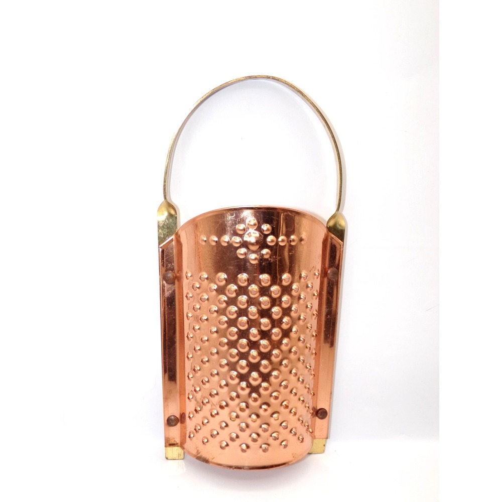 Vintage Solid Copper And Brass 10.5" Cheese Grater Zester